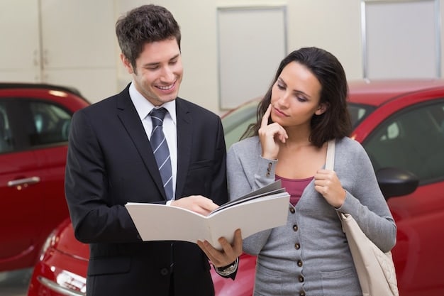 A split-screen image showing a person happily signing car purchase documents with a dealership representative on one side, and a calculator displaying the total savings from combined incentives on the other side.