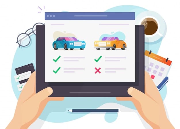 A person reviewing different car insurance policy options on a tablet, highlighting the importance of comparing coverage and rates.