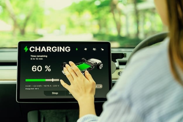 A dashboard display showing real-time fuel economy and energy consumption data in a hybrid car. The screen highlights the vehicle's efficiency and eco-friendly features.
