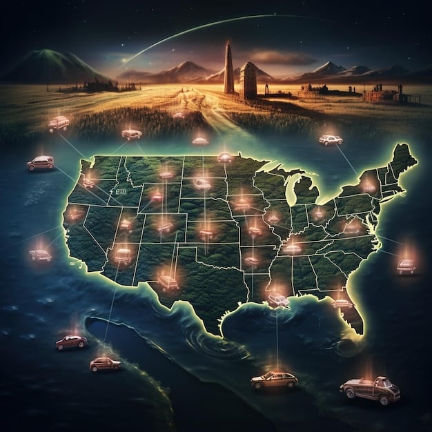 A map of the United States highlighting states with significant electric vehicle incentive programs.
