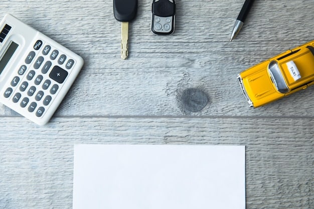 A close-up shot of a calculator displaying a sales tax calculation with car keys and a contract nearby.