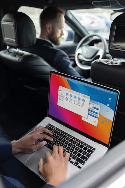 A close-up shot of a person using a laptop, with a car valuation website (like Kelley Blue Book or Edmunds) displayed on the screen. The focus should be on the laptop screen and the person's hands, suggesting research and preparation.