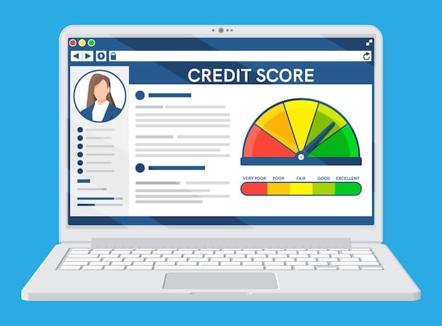 A close-up of a credit report displayed on a laptop screen. The report shows various credit accounts, payment history, and credit score details. A hand is pointing to a specific section of the report, indicating a review or analysis of the information.