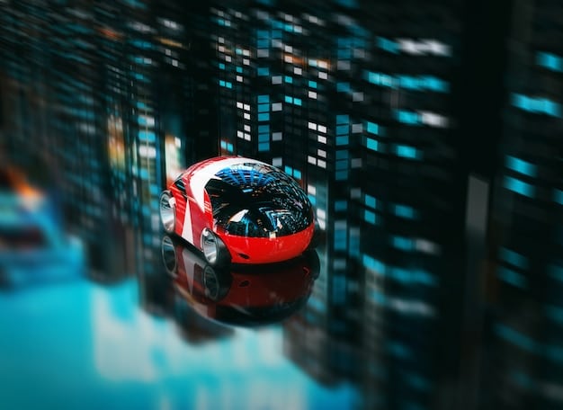 A conceptual image of a car surrounded by digital security shields, representing the cybersecurity measures protecting its ADAS. The image should convey a sense of protection and digital safety.