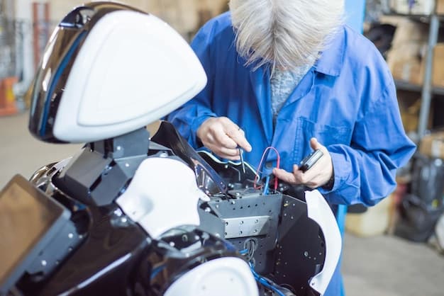A close-up shot of robotic arms disassembling an electric vehicle battery pack within a specialized recycling facility. Focus on the precision of the robotic process and the intricate components of the battery.