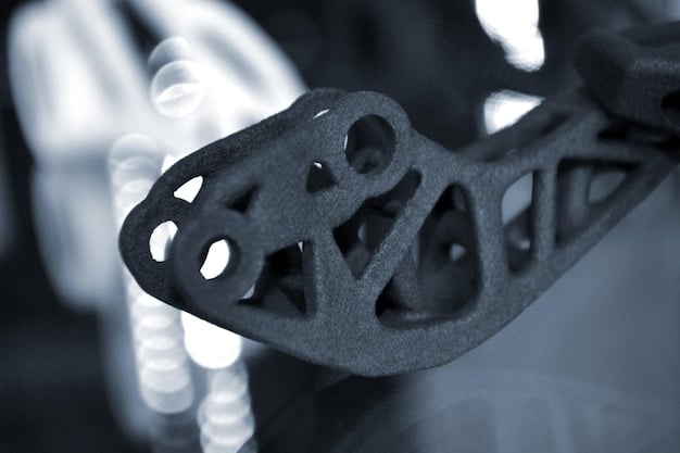 A close-up on a 3D printer creating a complex automotive part, showcasing the precision and possibilities of additive manufacturing technology for custom solutions.