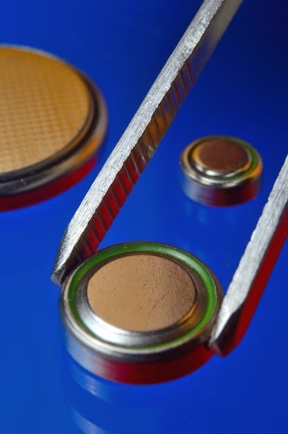 A detailed close-up shot of a lithium-ion battery, highlighting the various layers and components inside. The battery is partially disassembled, revealing the anode, cathode, separator, and electrolyte. The image emphasizes the sophisticated technology and specific materials required for its production.