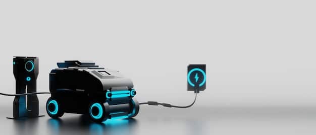 A visually appealing image showing a range of electric vehicles utilizing wireless charging pads in a bustling city environment. The scene includes various types of EVs, from sedans to SUVs, all parked over illuminated charging pads, indicating active charging.