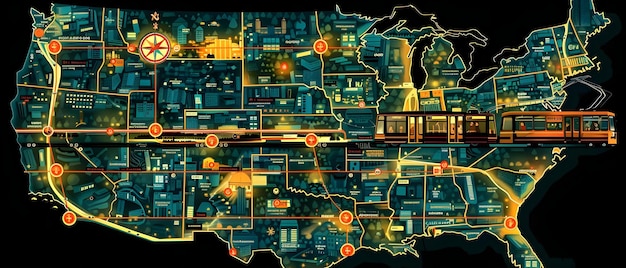 A map of the United States highlighting the density of fast-charging stations along major highways, demonstrating improved infrastructure for EV travel.