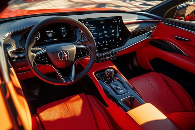 A vibrant, well-lit shot of the 2025 Honda Civic's central console, showcasing the touchscreen infotainment system in operation, displaying navigation and smartphone integration functionalities. Focus is on the clarity and responsiveness of the screen.