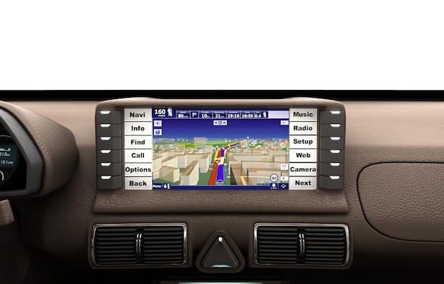 The interior of the 2025 Chevrolet Silverado 1500, focusing on the dashboard, infotainment system, and driver's seat. The luxurious leather seats, large touchscreen, and well-organized controls are highlighted.