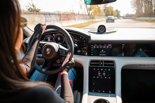 Interior of a 2025 Porsche 911, focusing on the dashboard, steering wheel, and driver's seat, highlighting the luxurious materials, advanced technology, and ergonomic design.