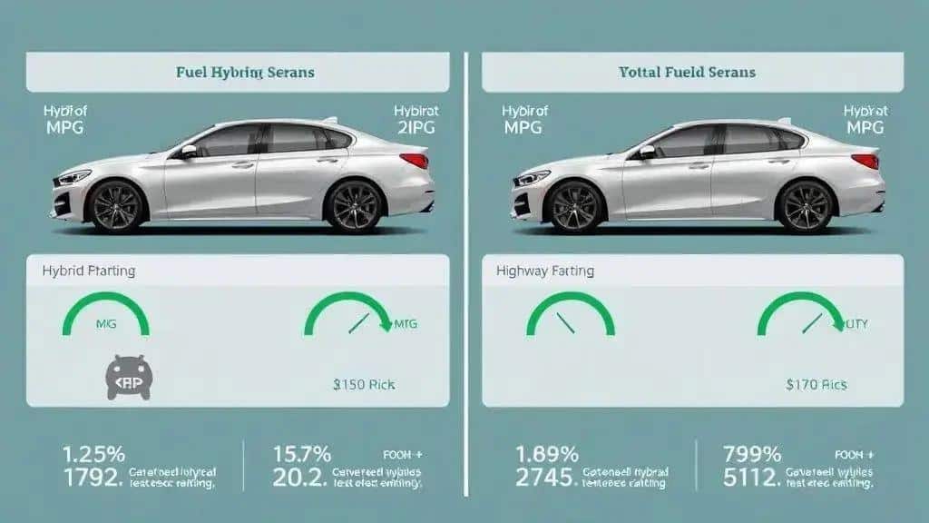 Fuel economy comparisons for hybrid sedans