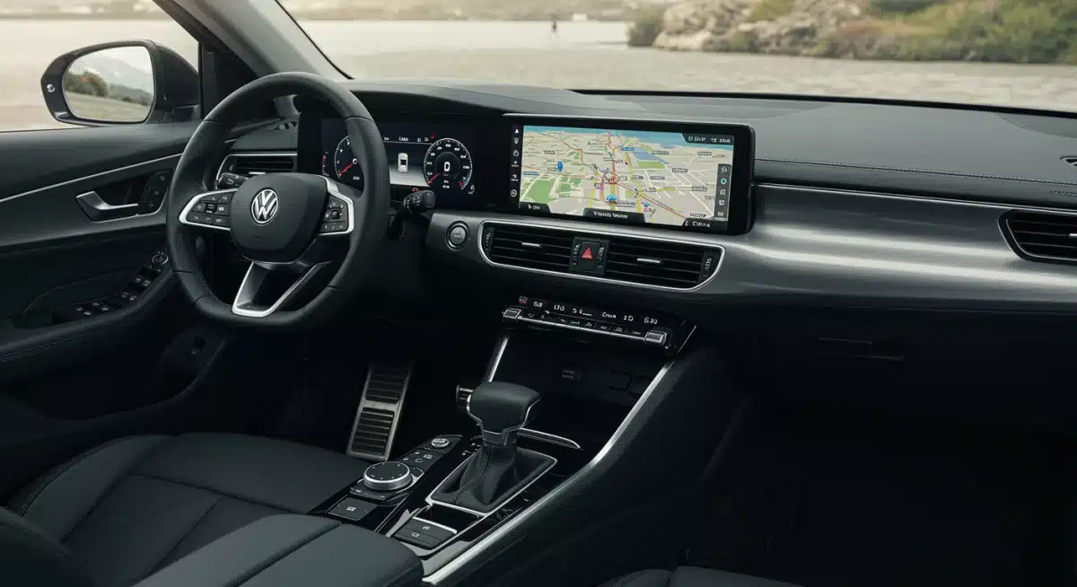 Advanced infotainment system in 2025 sedan interior