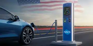 Electric vehicle charging with NACS connector at a federal standard station