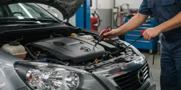 Mechanic performing pre-purchase inspection on a used car in 2025