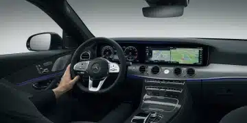 2025 luxury car interior with advanced infotainment system