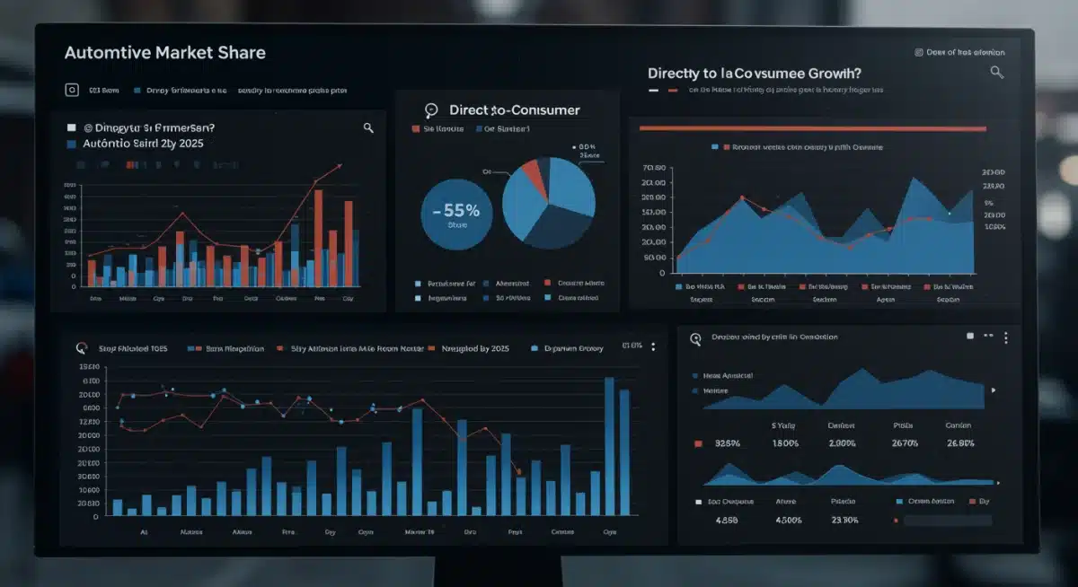 Automotive market share growth projection dashboard
