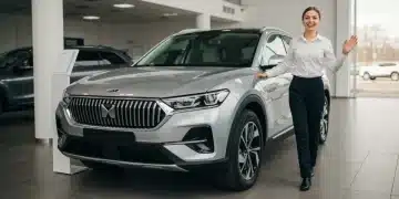 New car in a dealership showroom, ready for quick purchase in 2025