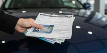 Organized stack of essential documents for a 2025 car purchase