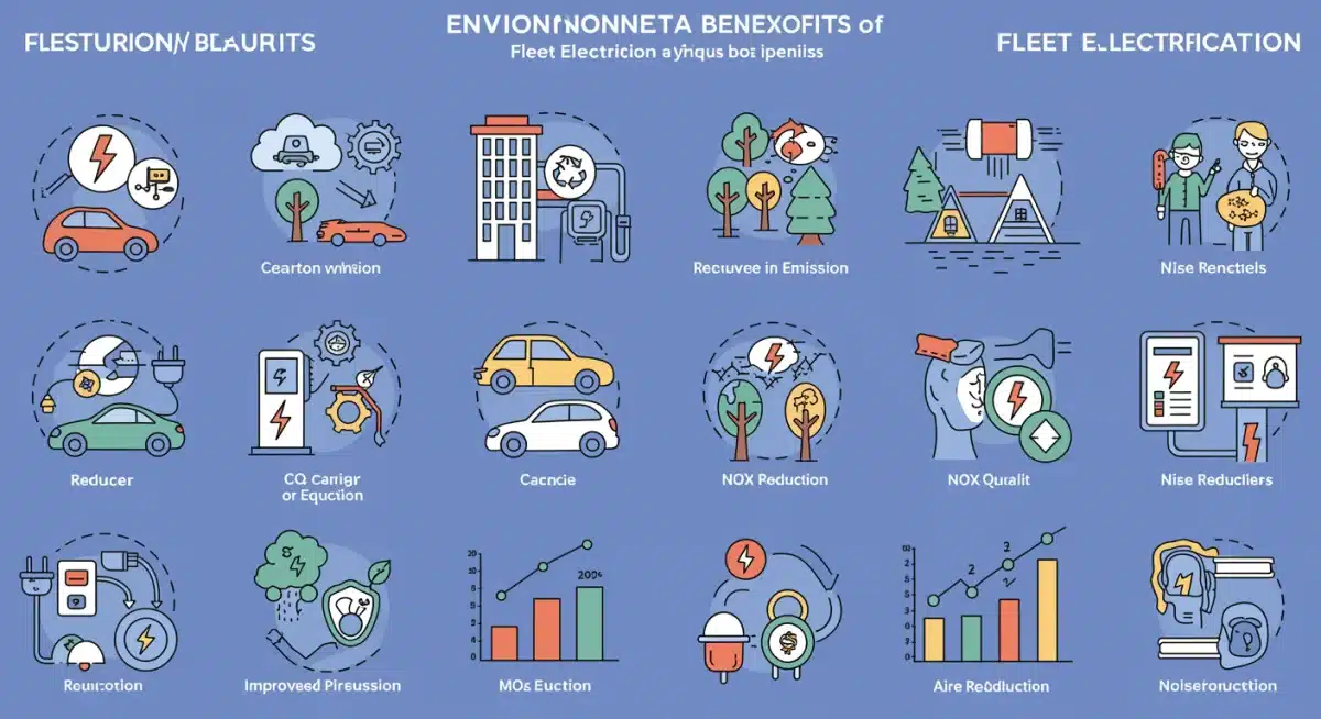 Infographic showing environmental benefits of electric vehicle fleets