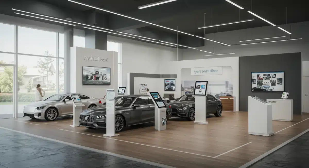 Hybrid auto dealership combining physical and digital