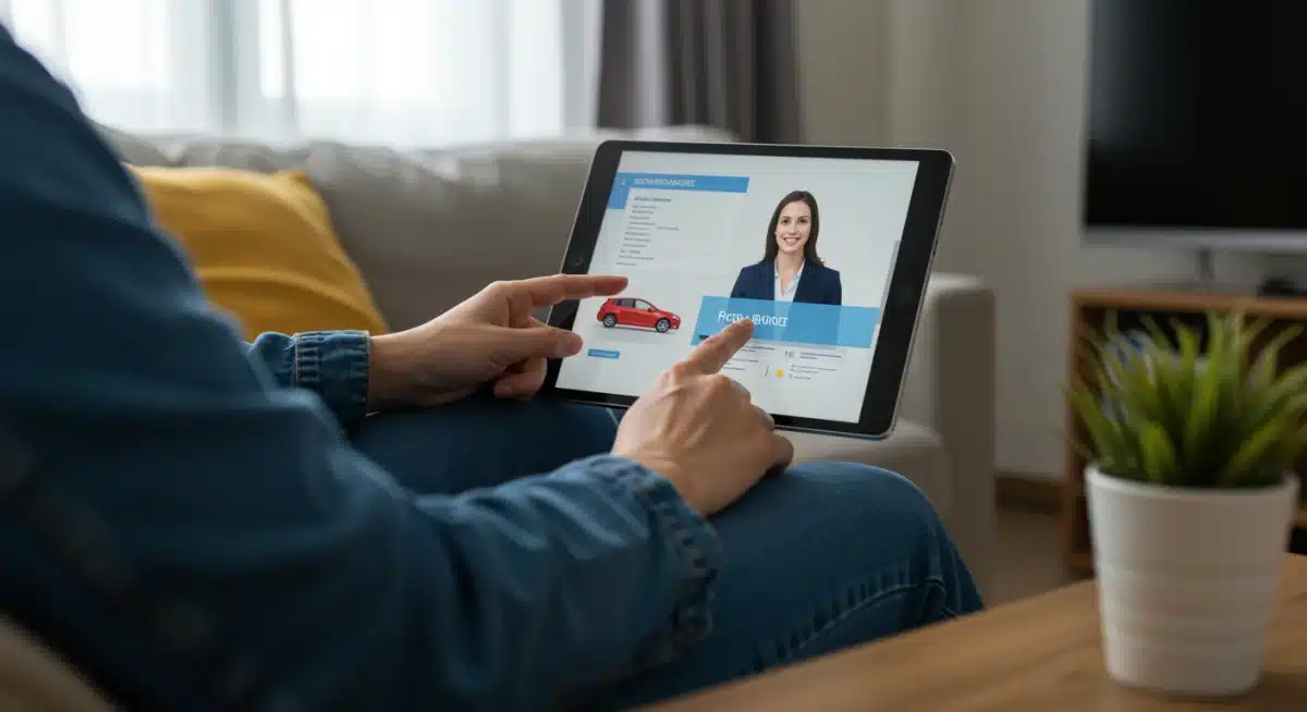 Customer buying car online with virtual assistant