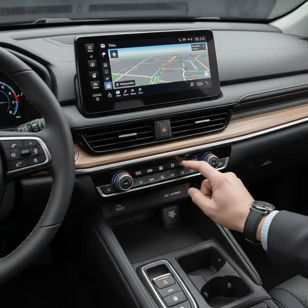 Detailed interior view of the 2026 Honda CR-V Hybrid dashboard and infotainment system.