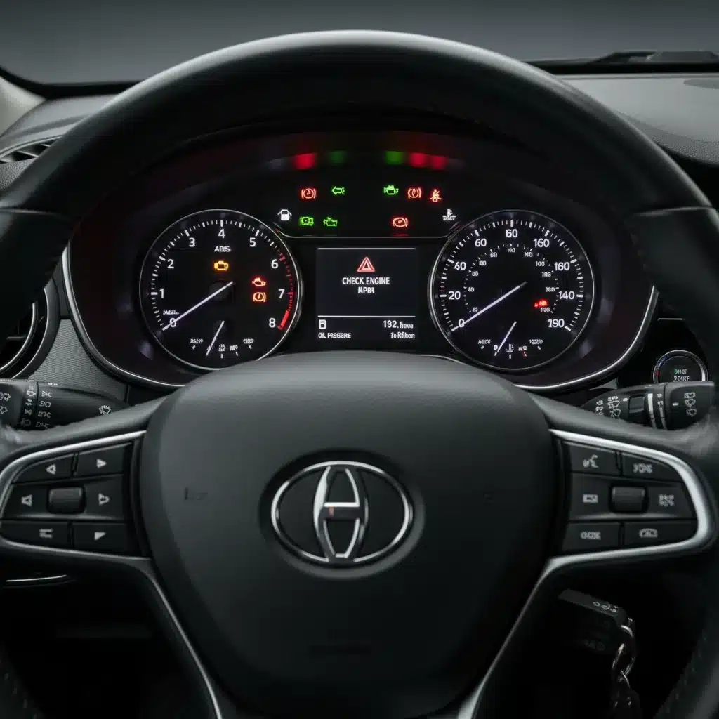 Used car dashboard warning lights during ignition check