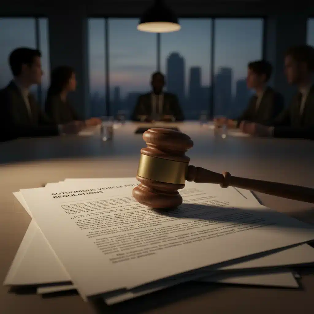 Legal document and gavel symbolizing regulatory challenges for autonomous vehicles