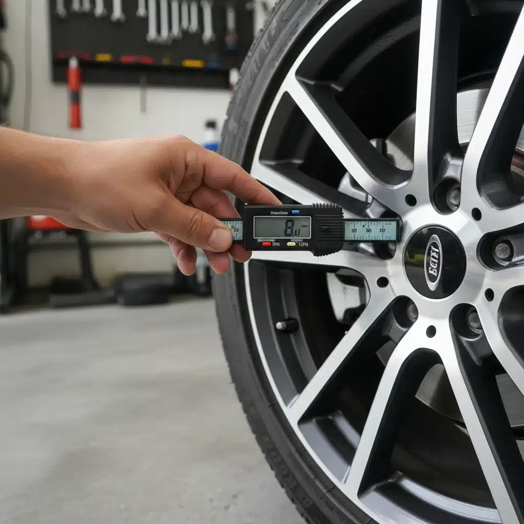 Measuring tire tread depth on a used car