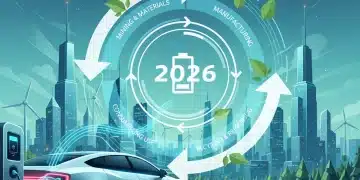 Electric vehicle charging with circular battery recycling diagram and 2026 federal mandates impact