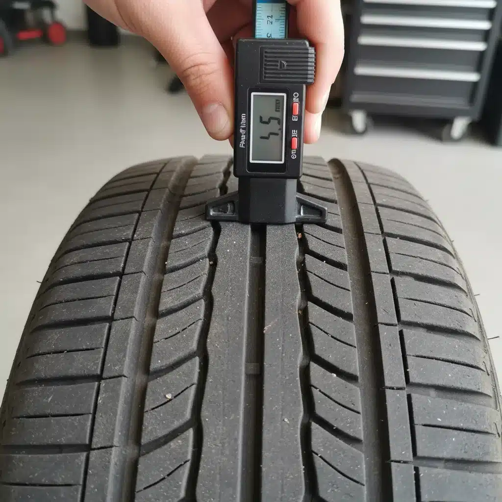 Measuring tire tread depth on a used car
