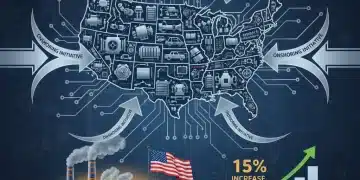 Graphic depicting 15% U.S. automotive onshoring by 2026, showing factories and supply chain shifts.