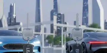 Car keys labeled 'Lease' and 'Buy' symbolizing the decision between vehicle financing options in 2026.
